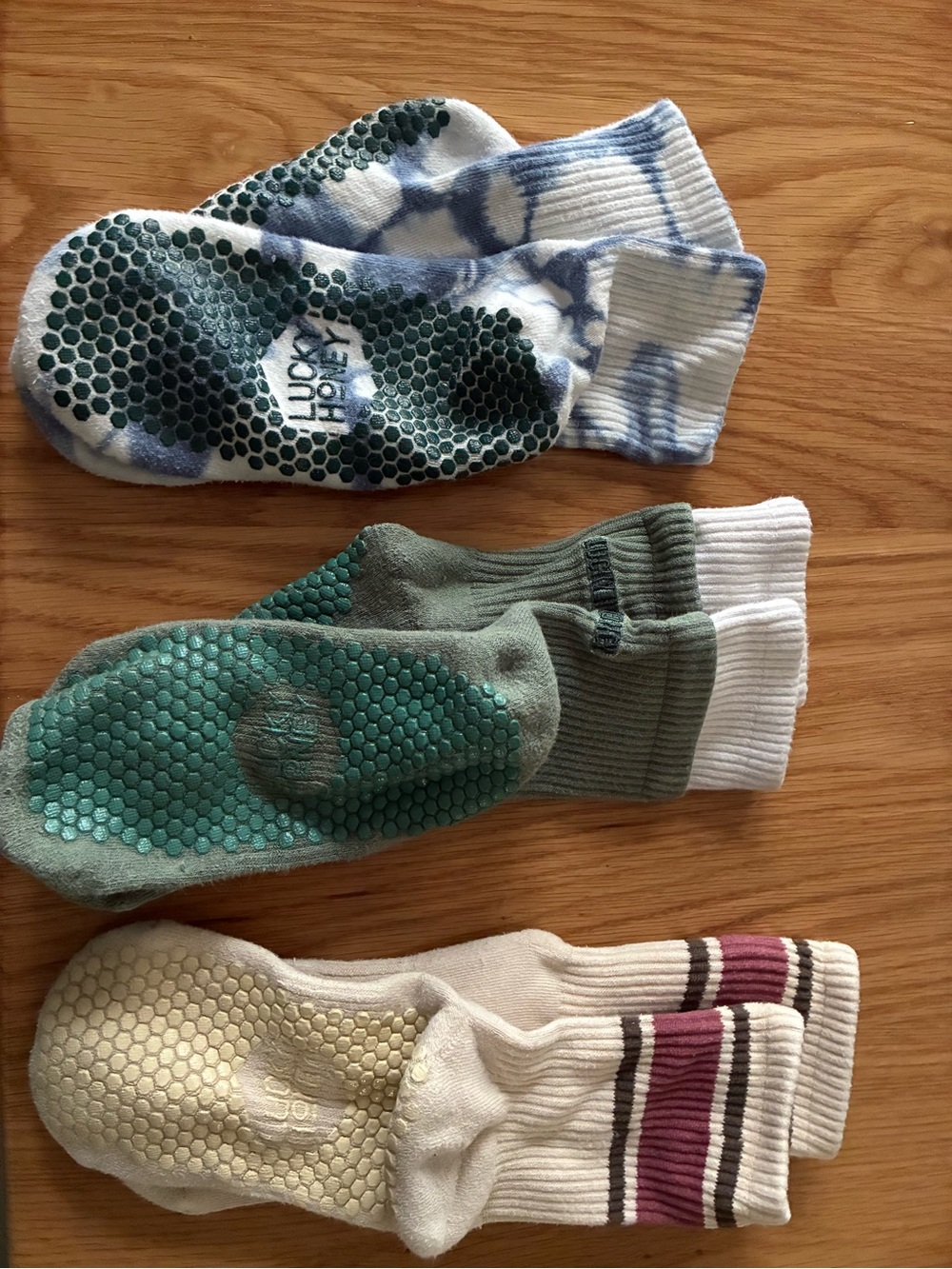 Lot of 3- Lucky Honey Women’s Grip Socks